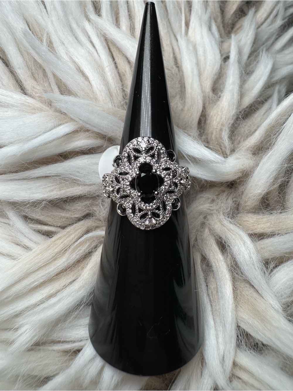 Black Onyx bomb party ring